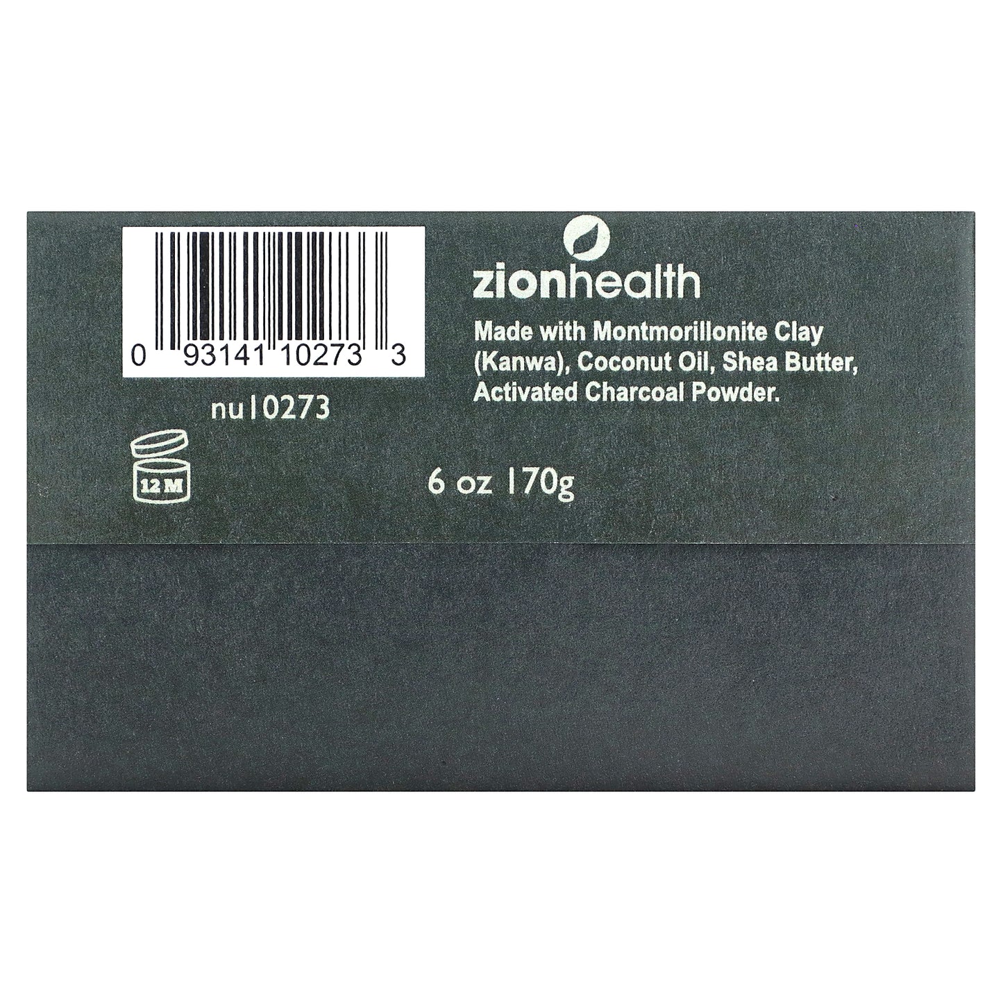 Zion Health, Ancient Clay Bar Soap, Activated Charcoal, 6 oz (170 g)