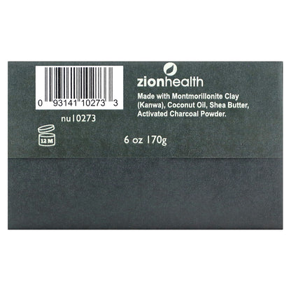 Zion Health, Ancient Clay Bar Soap, Activated Charcoal, 6 oz (170 g)