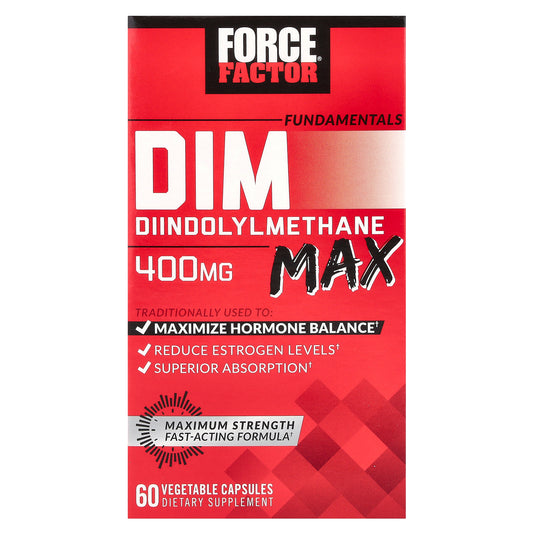 Force Factor, Fundamentals, DIM Max, 400 mg, 60 Vegetable Capsules (200 mg per Capsule)