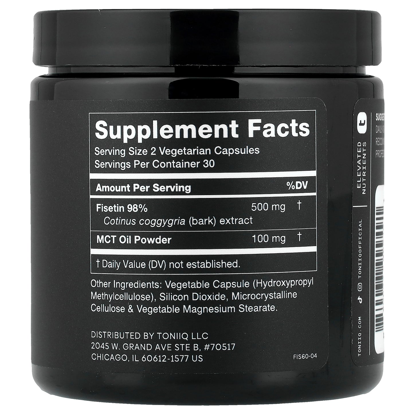 Toniiq, Fisetin 500, 60 Capsules