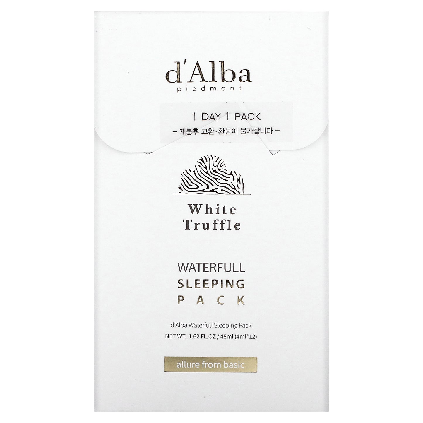 d'Alba, White Truffle, Waterfull Sleeping Pack, 1.62 fl oz (48 ml)