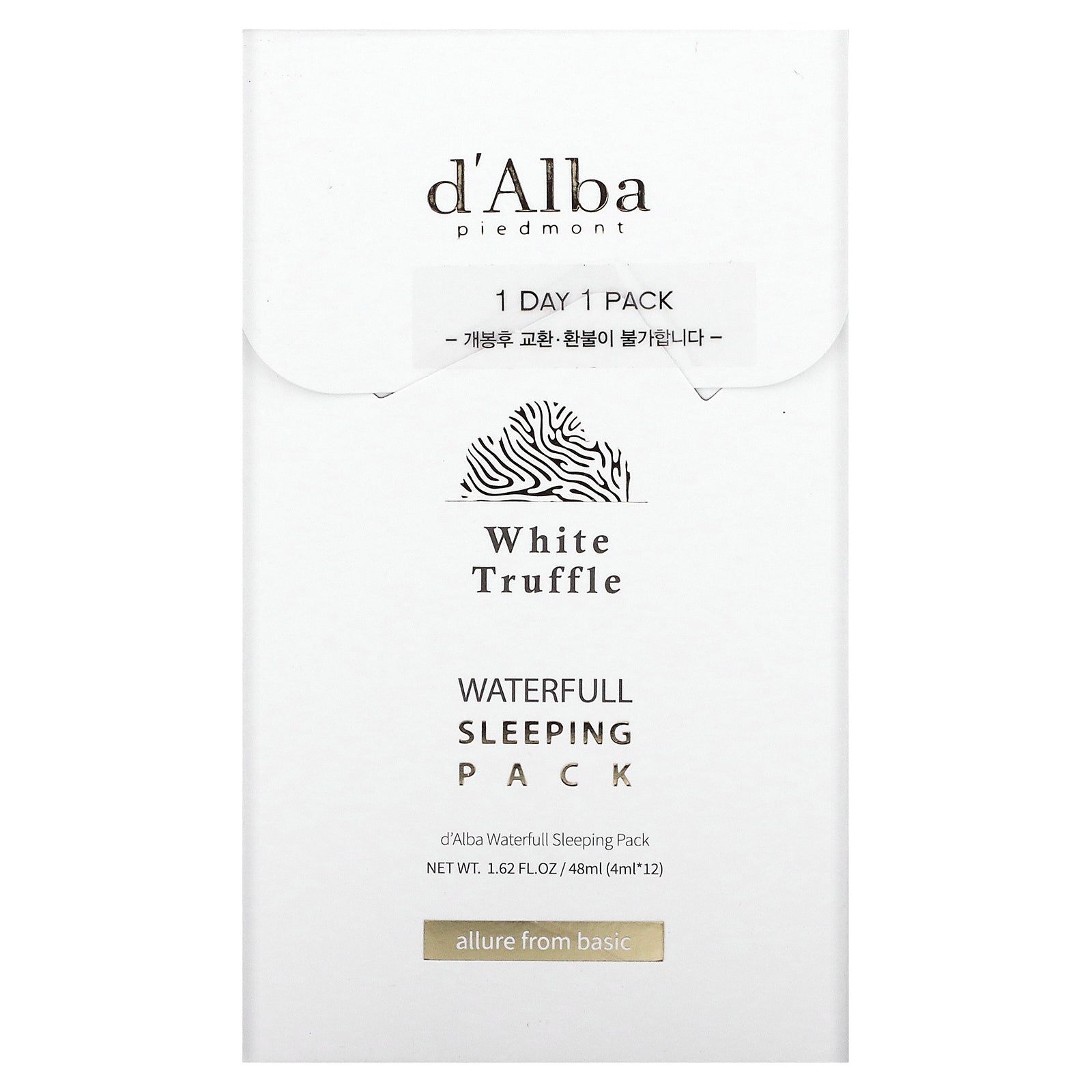 d'Alba, White Truffle, Waterfull Sleeping Pack, 1.62 fl oz (48 ml)