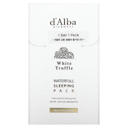 d'Alba, White Truffle, Waterfull Sleeping Pack, 1.62 fl oz (48 ml)