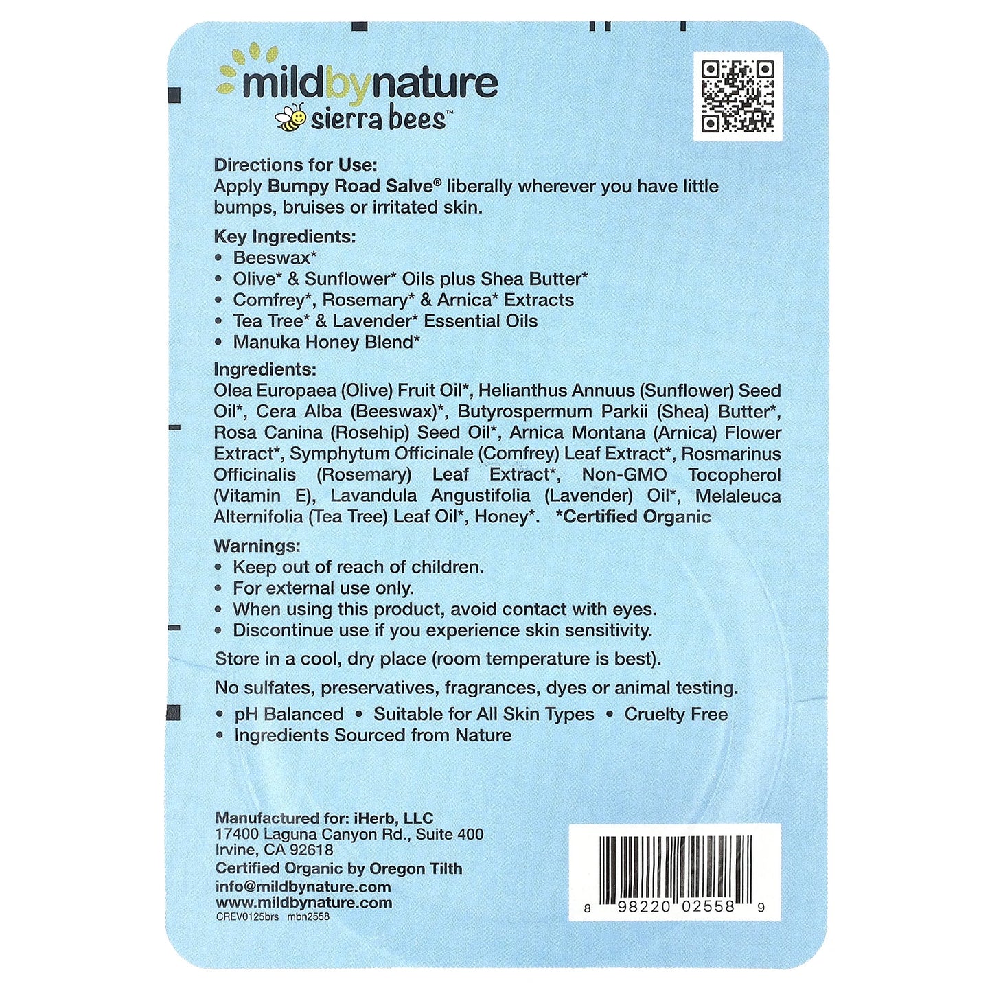 Mild By Nature, Sierra Bees™, Bumpy Road Salve®, 0.6 oz (17 g)