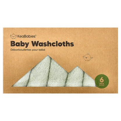 KeaBabies, Baby Washcloths, 6 Pack