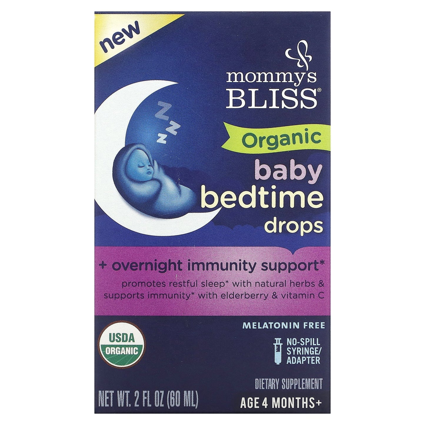 Mommy's Bliss, Organic Baby Bedtime Drops, Age 4 Months+, 2 fl oz (60 ml)