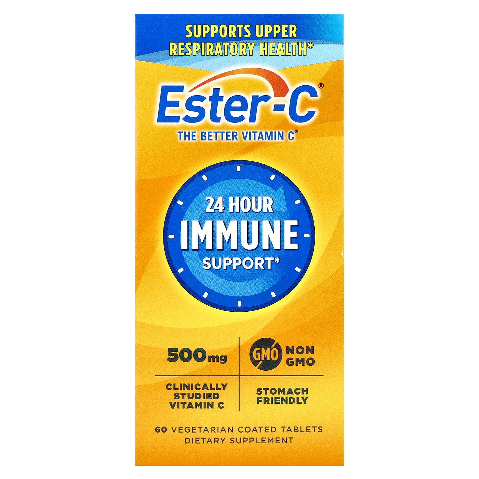 EsterC, 24 Hour Immune Support, 1,000 mg, 60 Vegetarian Coated Tablets (500 mg per Tablet)