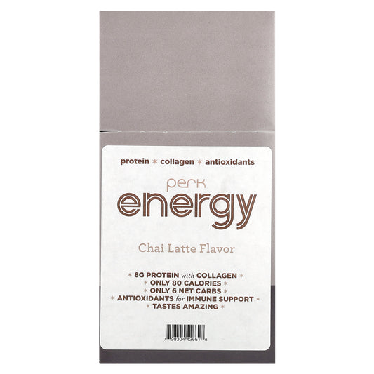 Perk Energy, Chai Latte, 10 Stick Packs, (19.2 g) Each