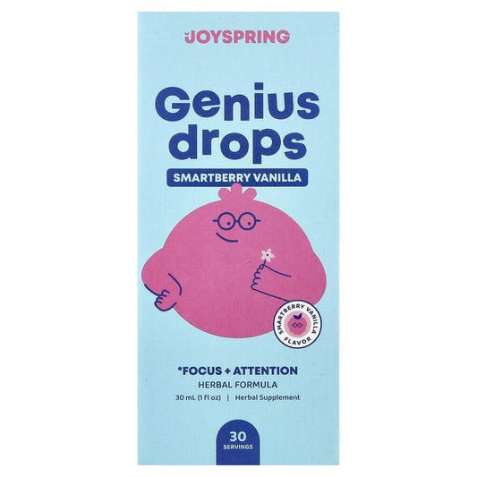 JoySpring, Genius Drops, Focus + Attention, Smartberry Vanilla, 1 fl oz (30 ml)