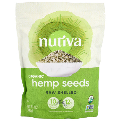 Nutiva, Organic Hemp Seeds, Raw Shelled, 12 oz (340 g)