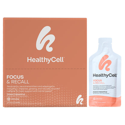 HealthyCell, Focus & Recall, Peach Pineapple, 30 Gel Packs, 0.84 fl oz (25 ml) Each