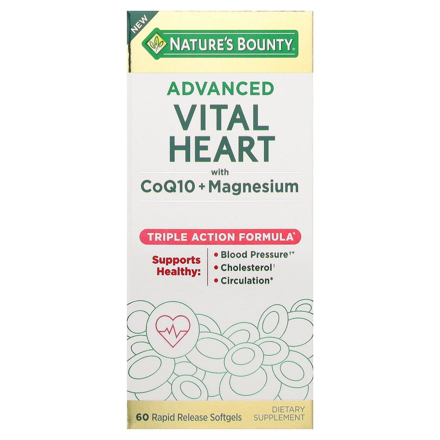 Nature's Bounty, Advanced Vital Heart with CoQ10 + Magnesium , 60 Rapid Release Softgels