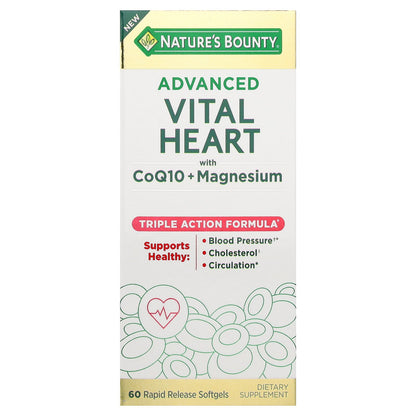 Nature's Bounty, Advanced Vital Heart with CoQ10 + Magnesium , 60 Rapid Release Softgels