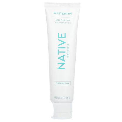 Native, Whitening Toothpaste, Fluoride Free, Wild Mint & Peppermint Oil, 4.1 oz (116 g)