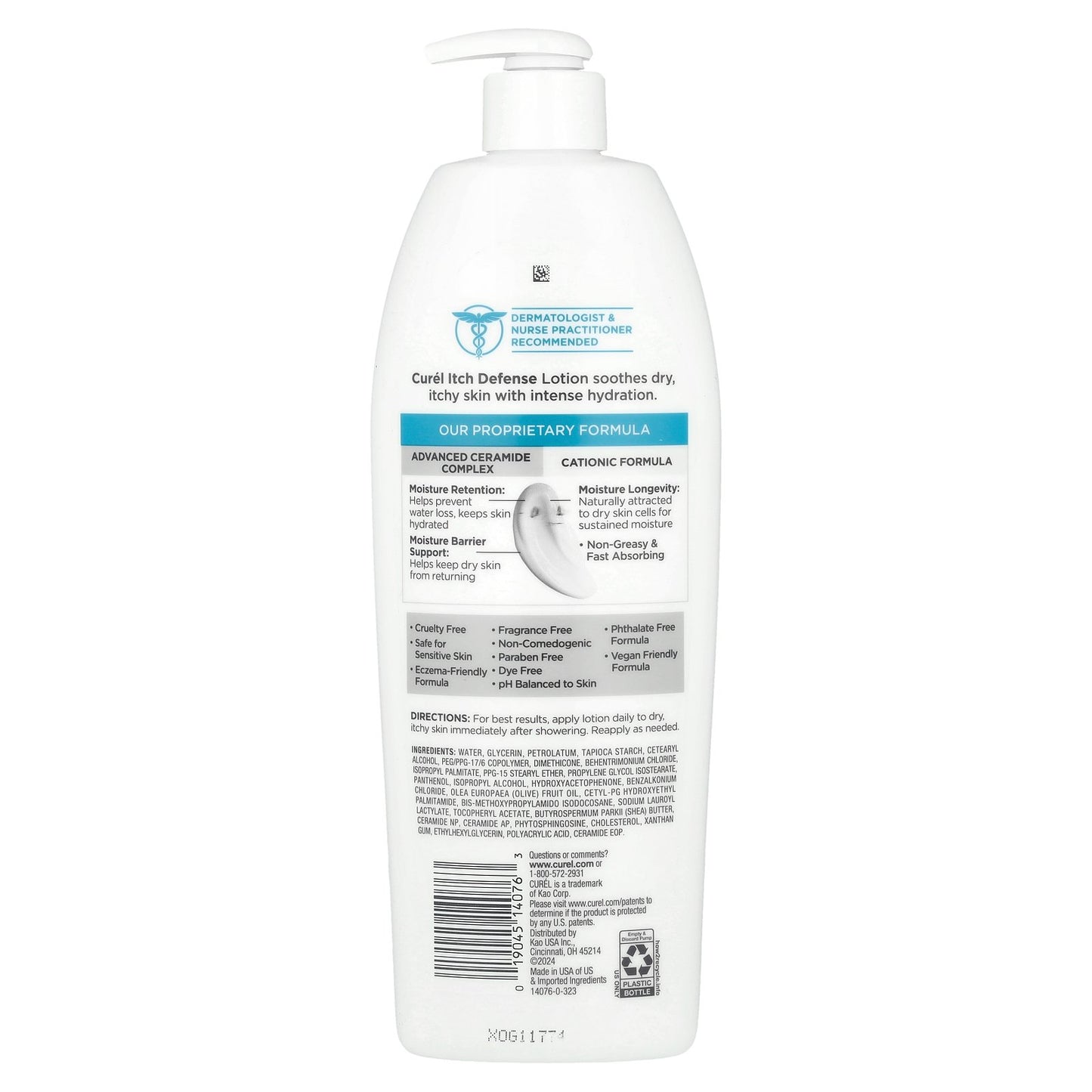 Curel, Itch Defense, Soothing Lotion for Dry, Itchy Skin, Fragrance Free, 20 fl oz (591 ml)