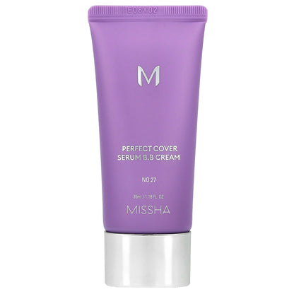 Missha, Perfect Cover Serum B.B Cream, No. 27 Honey Beige, 1.18 fl oz (35 ml)