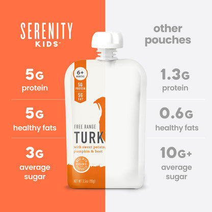 Serenity Kids, Free Range Turkey with Sweet Potato, Pumpkin, & Beet, 6+ Months,  3.5 oz (99 g)