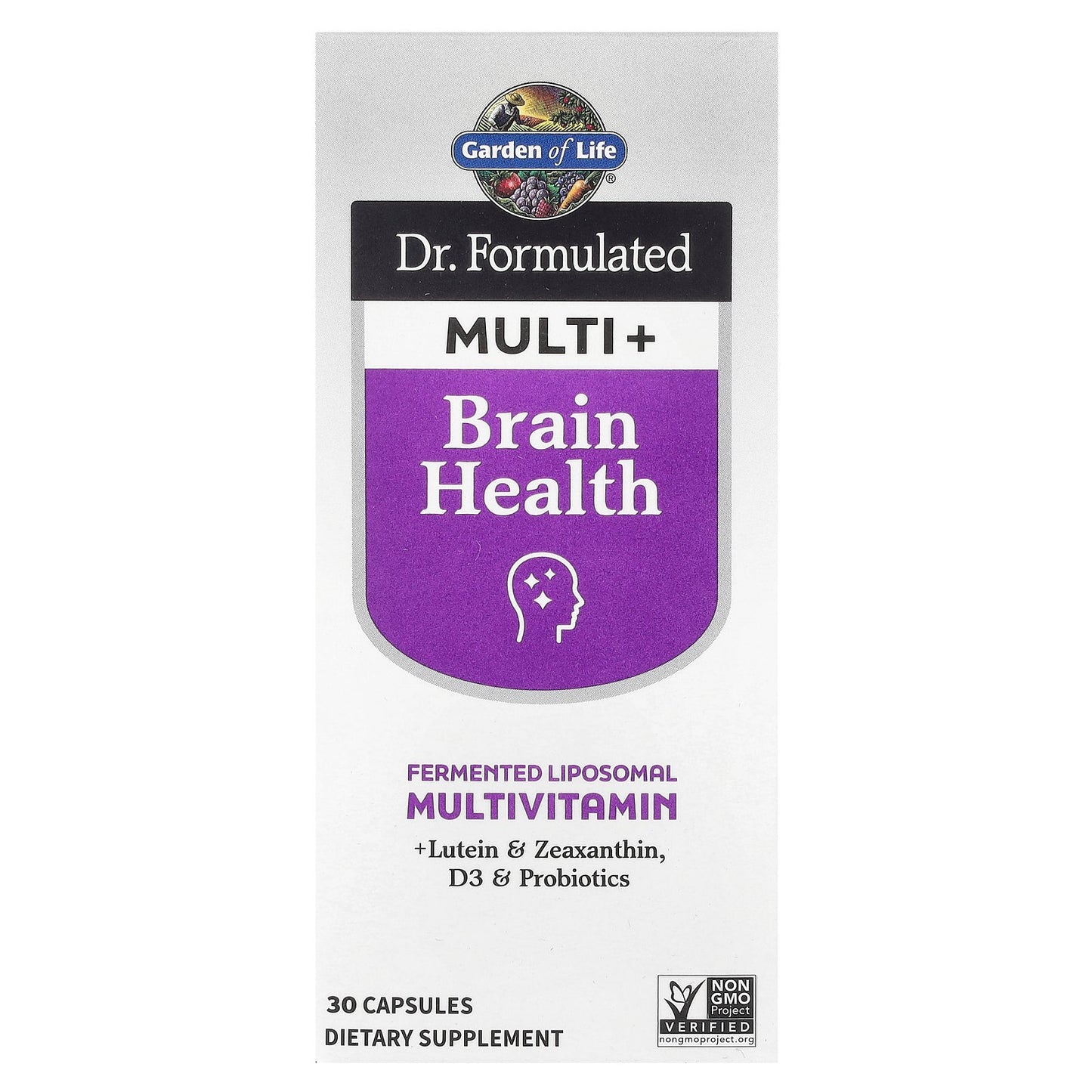 Garden of Life, Dr. Formulated Multi+, Brain Health, 30 Capsules