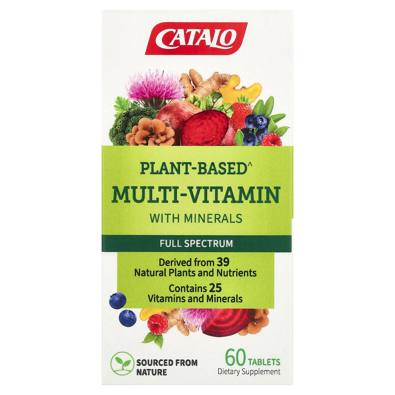 CATALO, Plant-Based Multi-Vitamin with Minerals, 60 Tablets