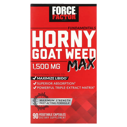 Force Factor, Fundamentals, Horny Goat Weed Max, 90 Vegetable Capsules