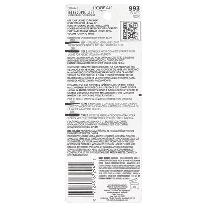 L'Oréal, Telescopic Lift, Waterproof Mascara, 993 Black, 0.33 fl oz (10 ml)