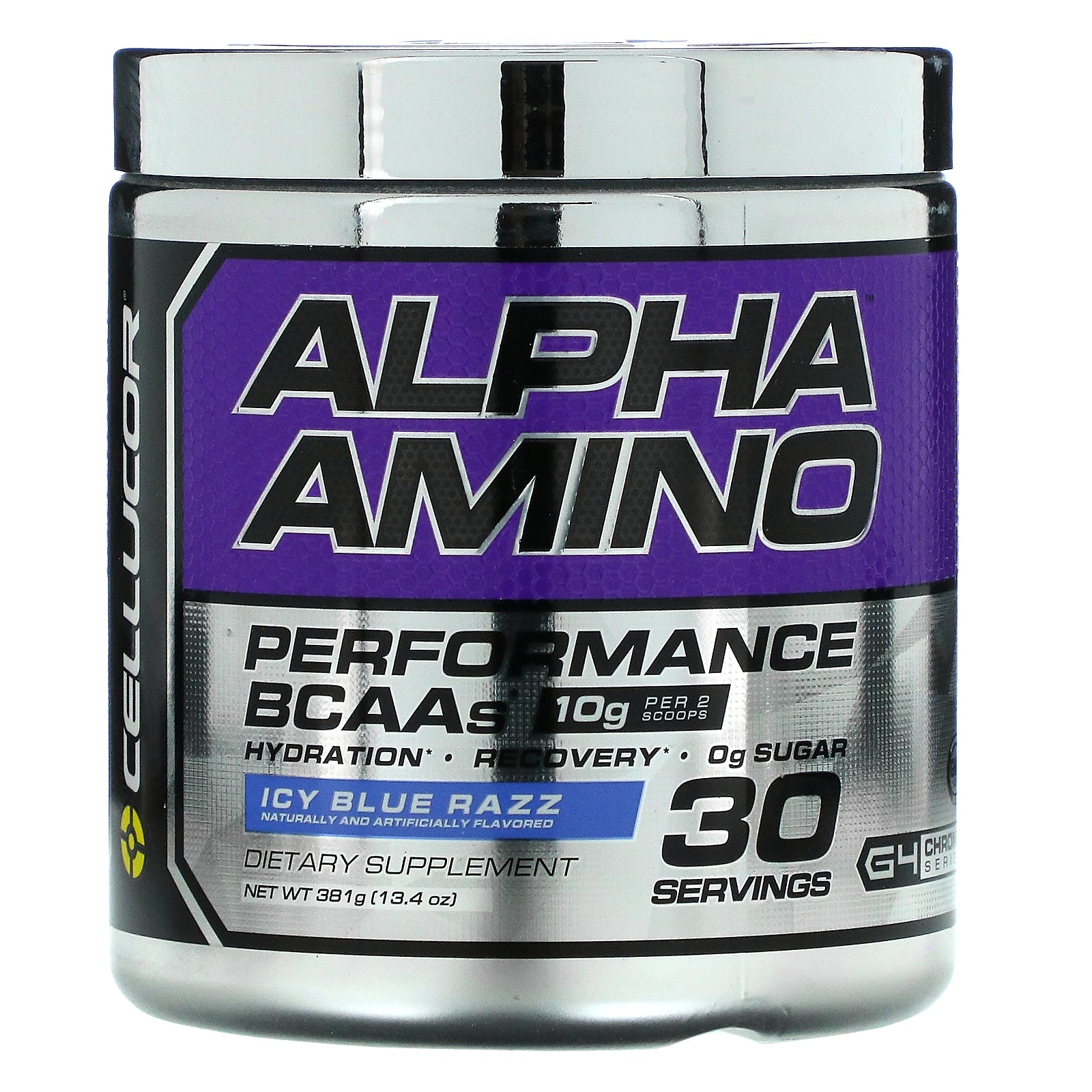 C4 / Cellucor, Alpha Amino™, Performance BCAAs, Icy Blue Razz, 13.4 oz (381 g)