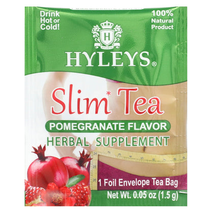 Hyleys Tea, Slim Tea, Pomegranate , 25 Foil Envelope Tea Bags, 1.32 oz (37.5 g)