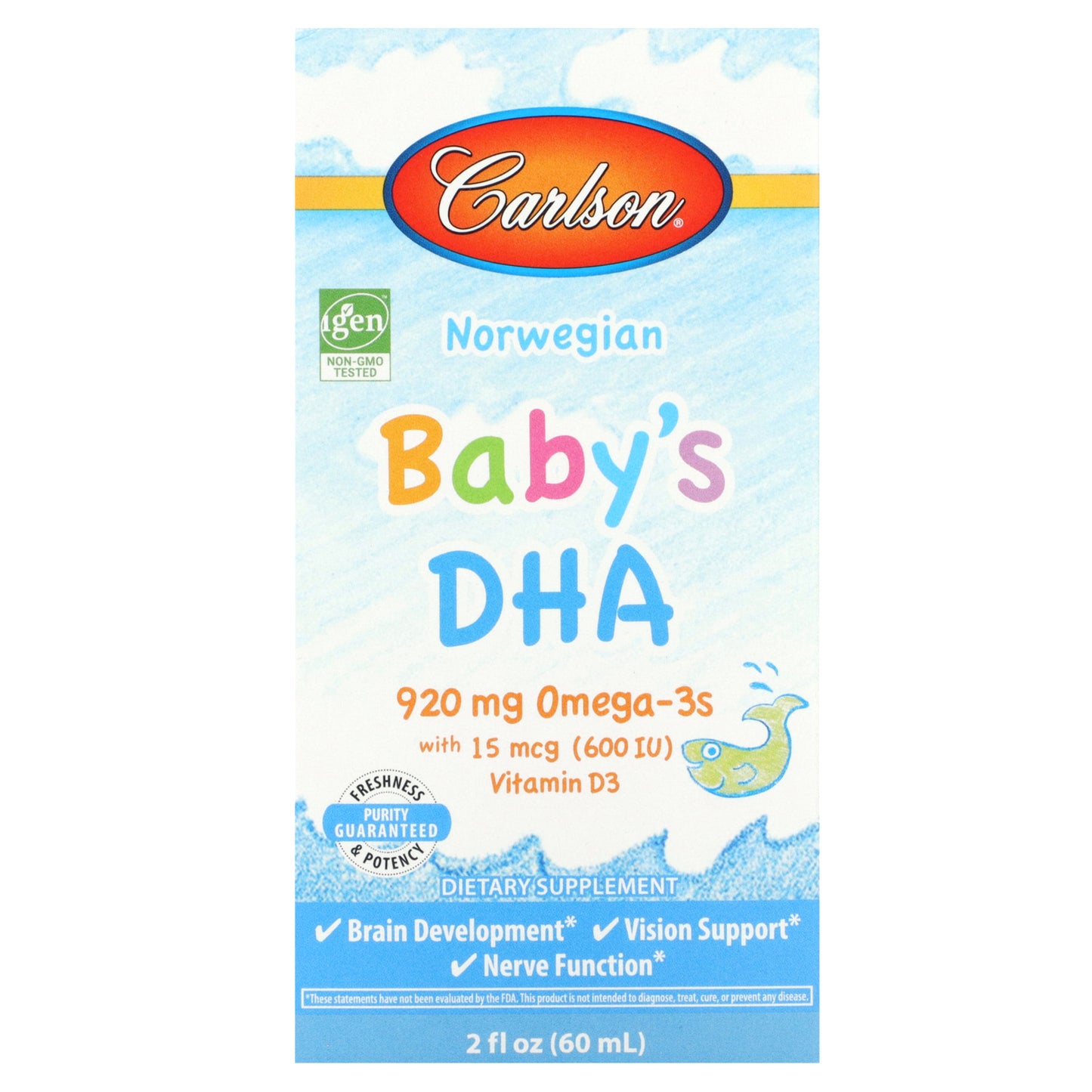 Carlson, Norwegian Baby's DHA, 2 fl oz (60 ml)