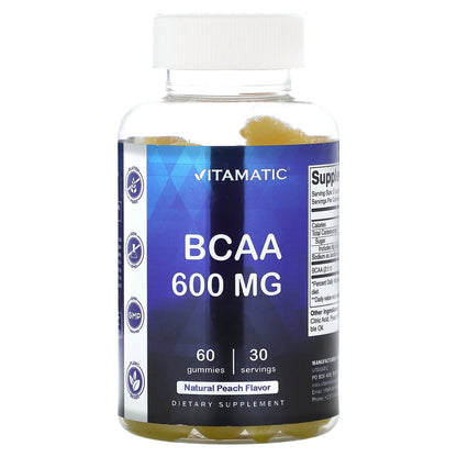 Vitamatic, BCAA, Natural Peach, 60 Gummies (300 mg per Gummy)