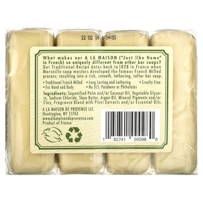 A La Maison de Provence, Hand & Body Bar Soap, Rosemary Mint, 4 Bars, 3.5 oz (100 g) Each