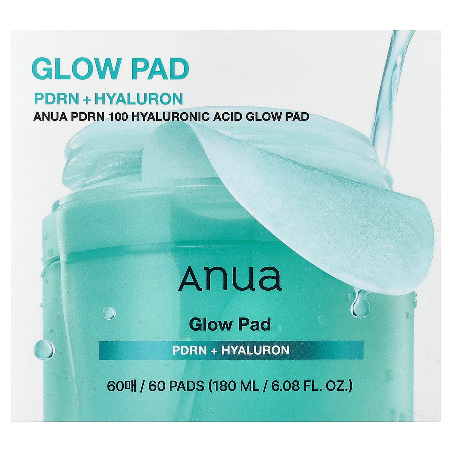 Anua, PDRN 100 Hyaluronic Acid Glow Pad, 60 Pads, 6.08 fl oz (180 ml)