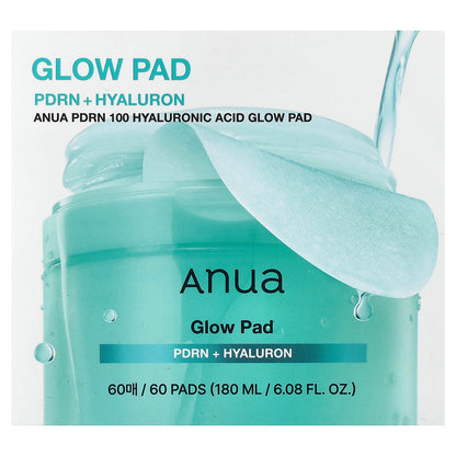 Anua, PDRN 100 Hyaluronic Acid Glow Pad, 60 Pads, 6.08 fl oz (180 ml)