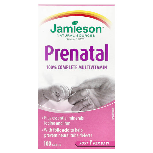 Jamieson Vitamins, Prenatal, 100% Complete Multivitamin, 100 Caplets