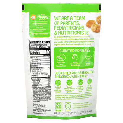 Happy Family Organics, Creamies, Freeze-Dried Veggie, Fruit & Coconut Milk Snacks, Apple, Spinach, Pea & Kiwi, 1 oz (28 g)