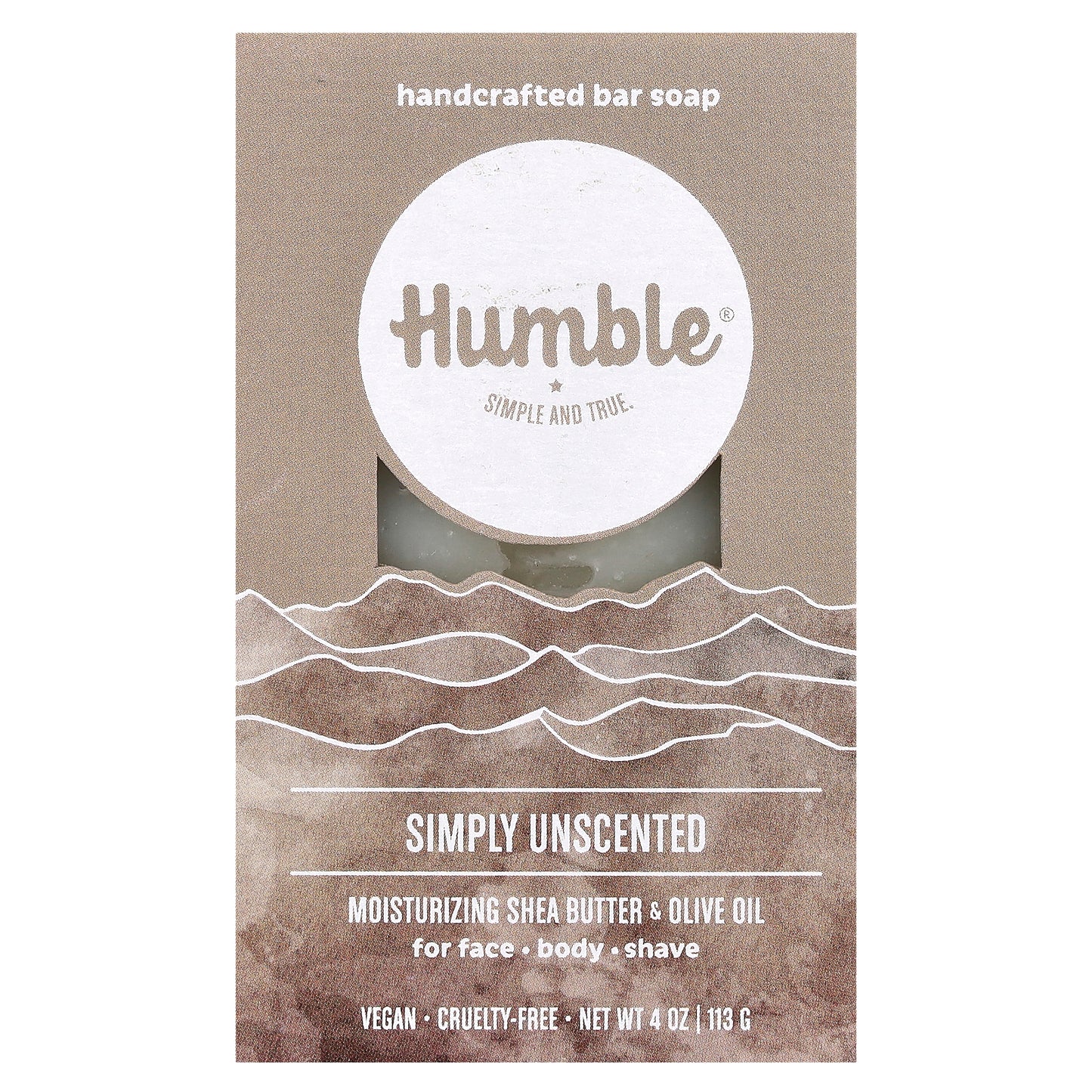 Humble Brands, Handcrafted Bar Soap, Unscented, 4 oz (113 g)