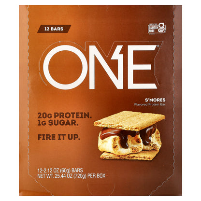 One Brands, Protein Bars, S'mores, 12 Bars, 2.12 oz (60 g) Each