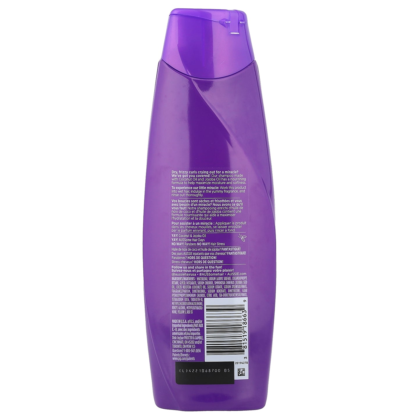 Aussie, Miracle Curls, Shampoo with Coconut & Jojoba Oil, 12.1 fl oz (360 ml)