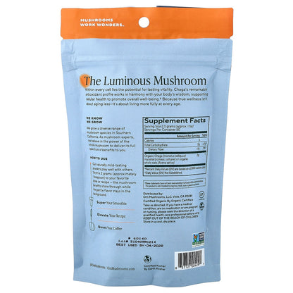 Om Mushrooms, Mushroom Powder, Chaga, 3.5 oz (100 g)