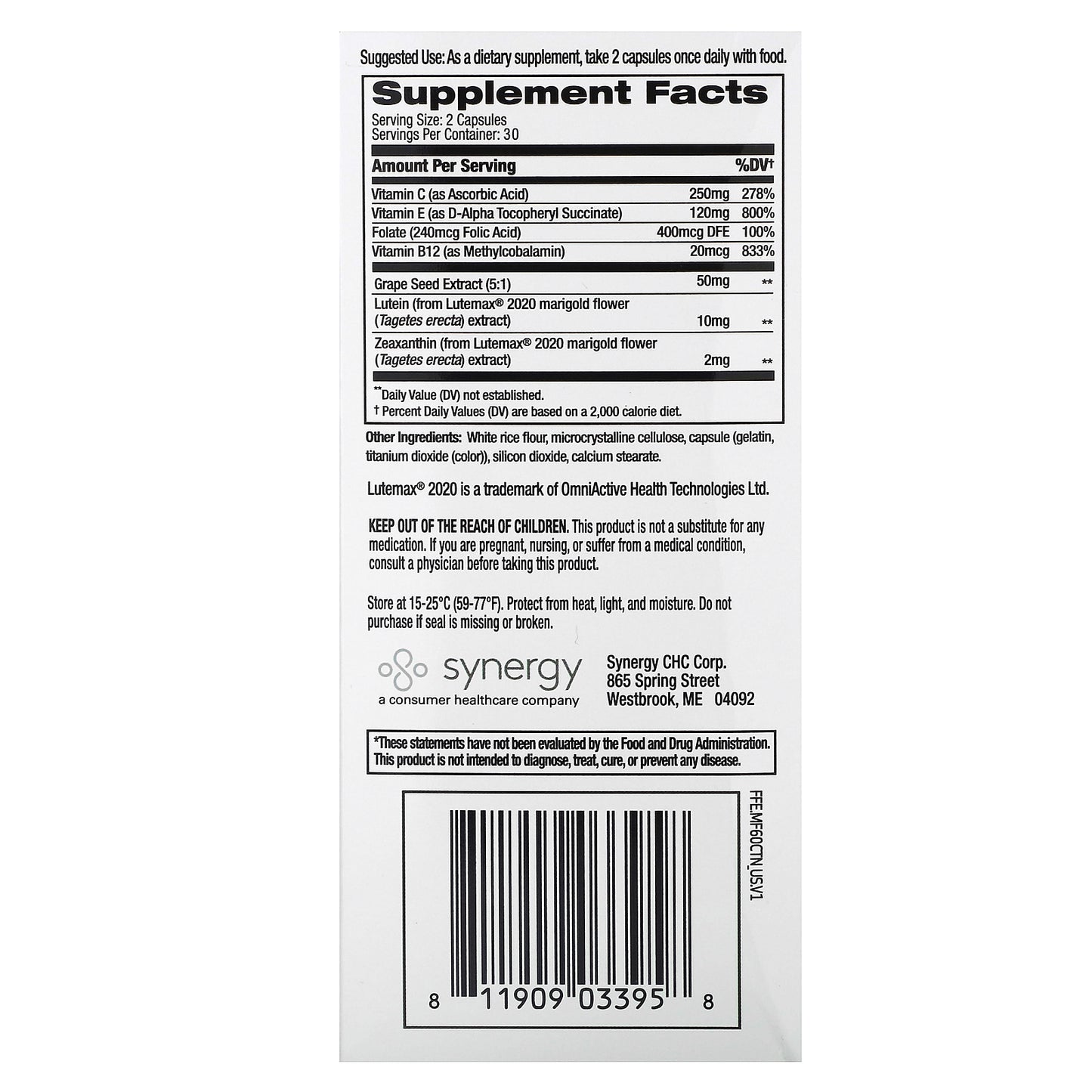 Focus Factor, Macular Health, 60 Capsules