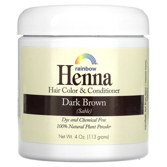 Rainbow Research, Henna, Hair Color & Conditioner, Dark Brown (Sable), 4 oz (113 g)