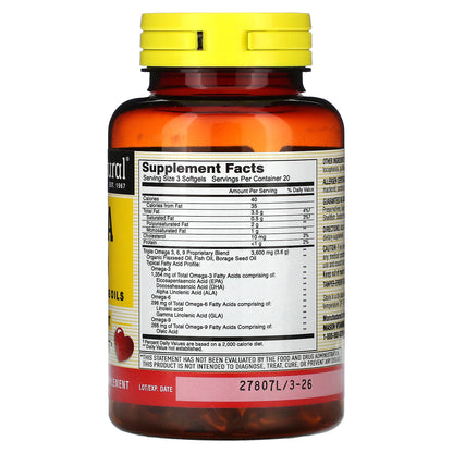 Mason Natural, Omega 3-6-9, Fish, Flax & Borage Oils, 60 Softgels