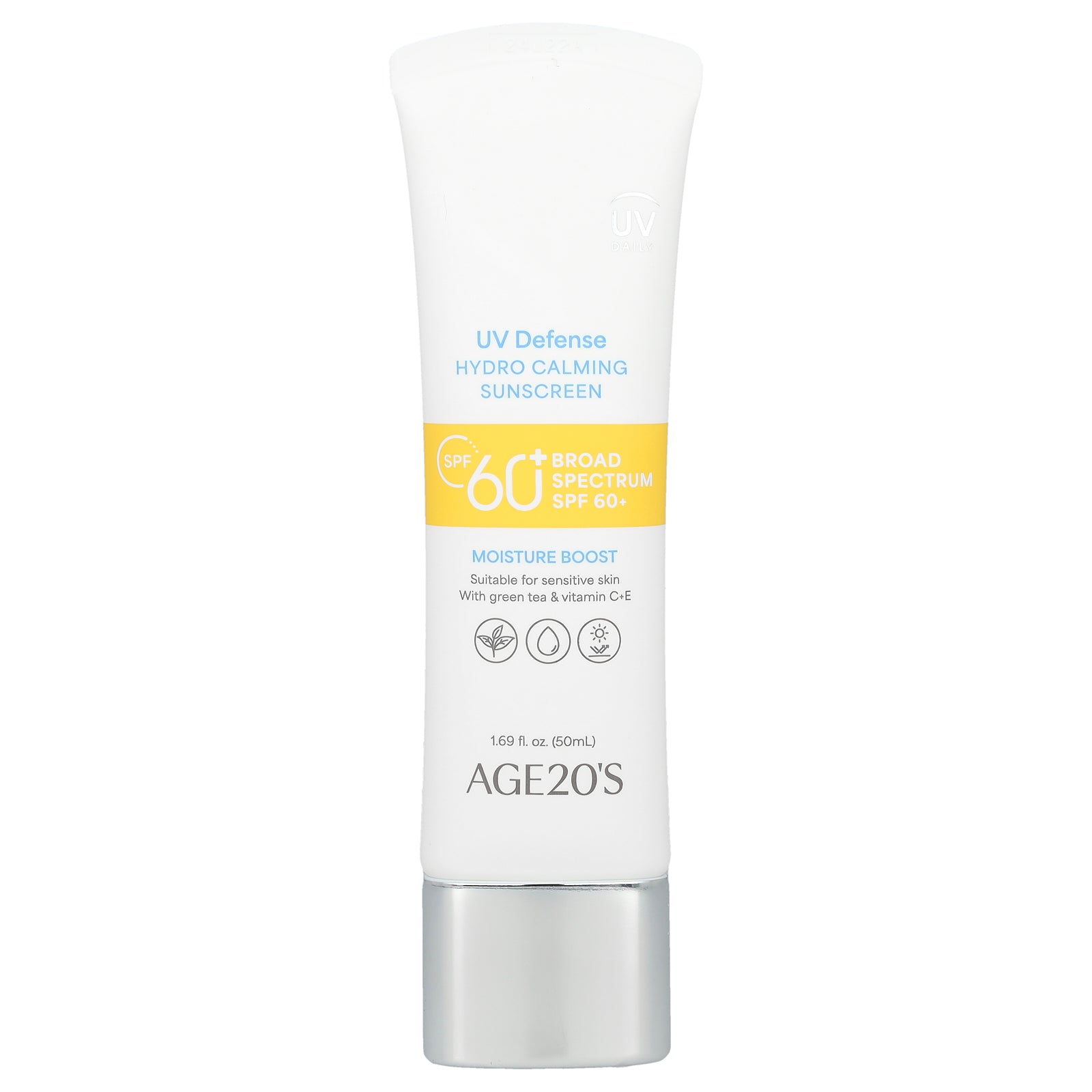 AGE20'S, UV Defense, Hydro Calming Sunscreen, SPF 60+, 1.69 fl oz (50 ml)