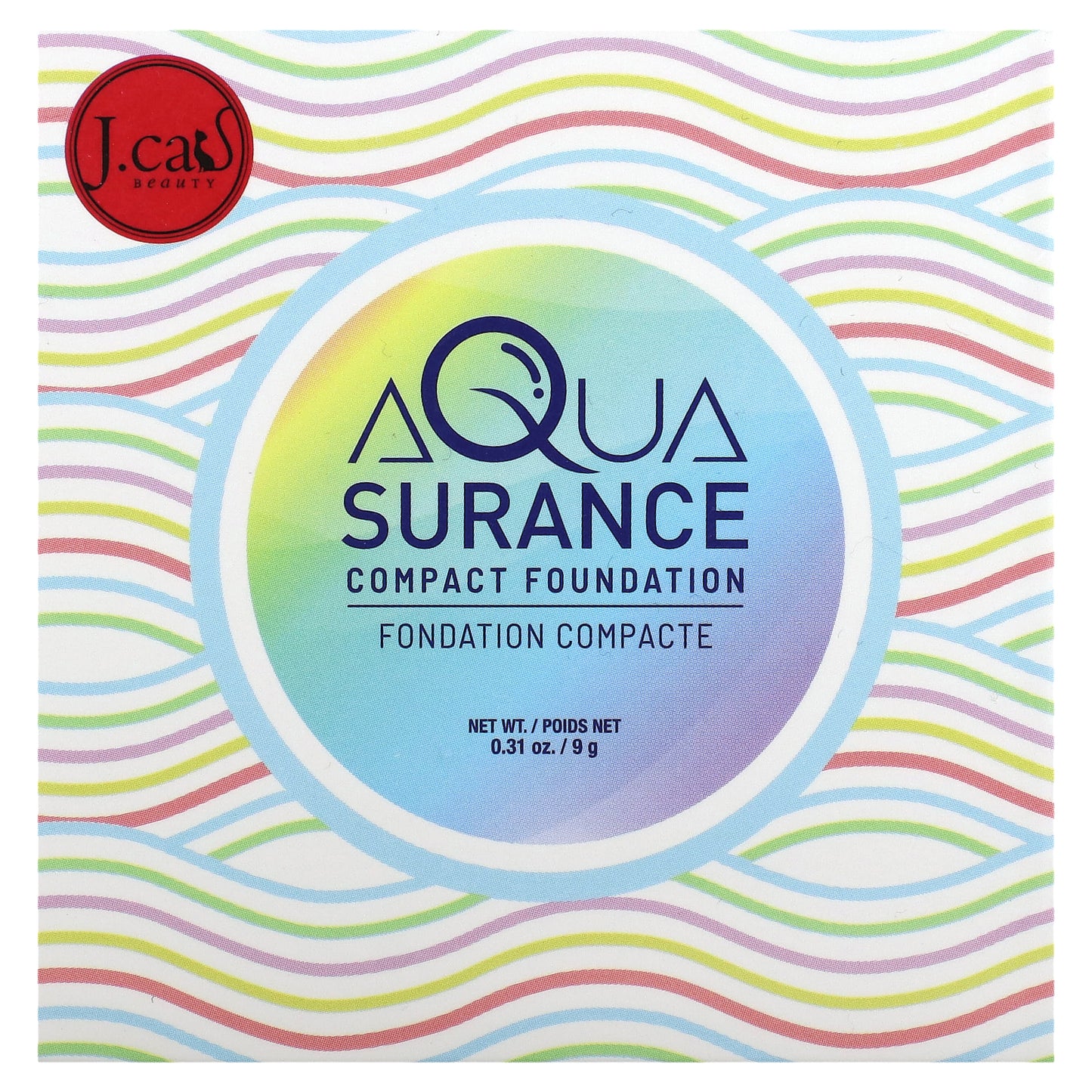 J.Cat Beauty, Aquasurance Compact Foundation, ACF100 Porcelain, 0.31 oz (9 g)