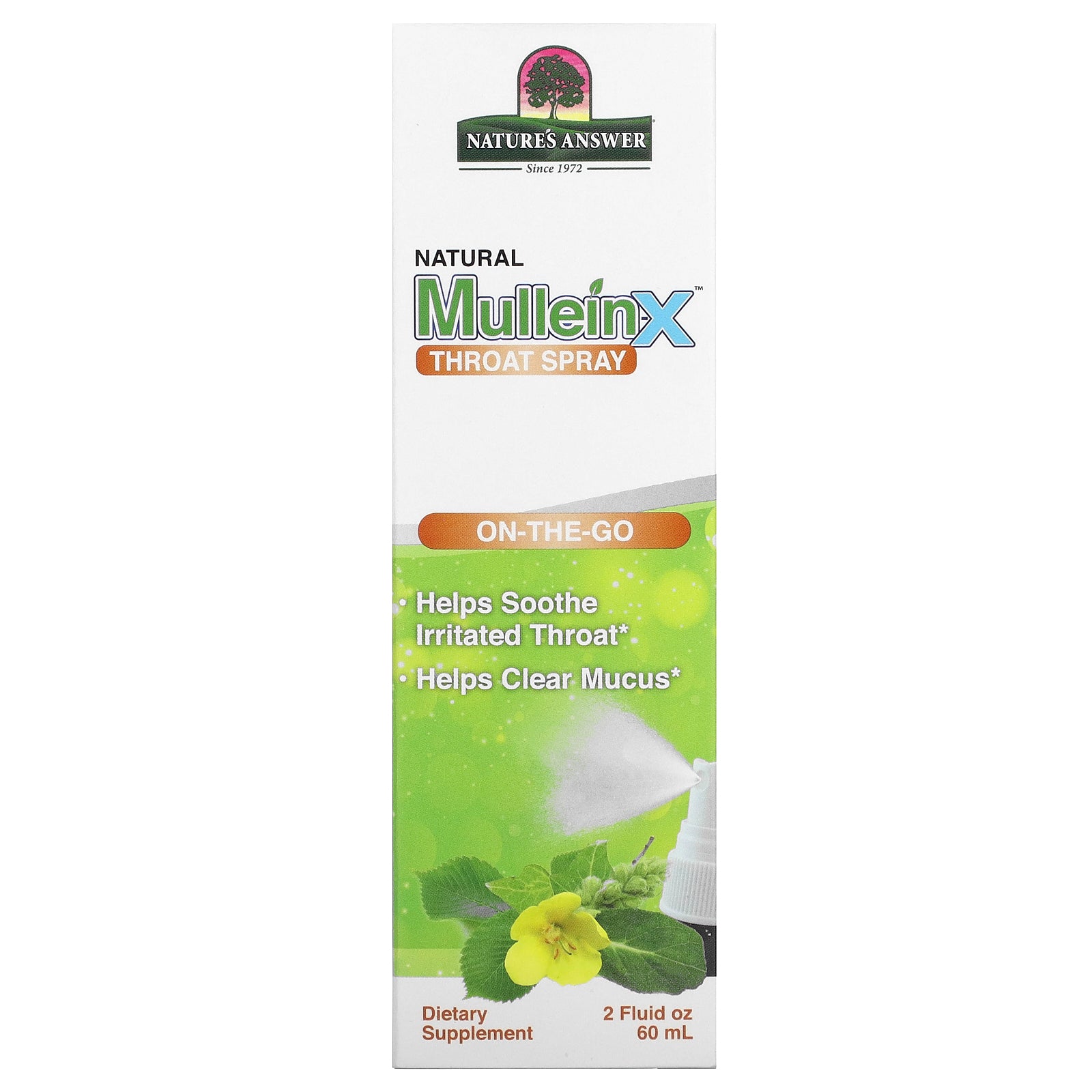 Nature's Answer, Natural MulleinX Throat Spray, 2 fl oz (60 ml)