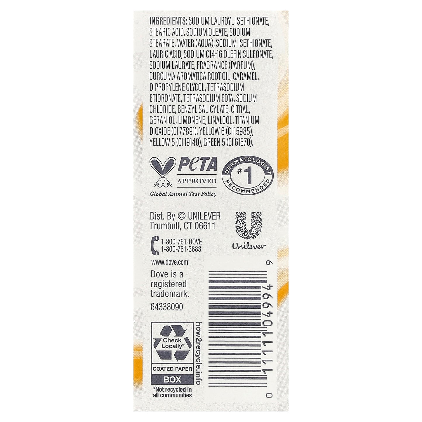 Dove, Plant Milk Cleansing Bar Soap, Turmeric Milk & Lemon Drop, 5 oz