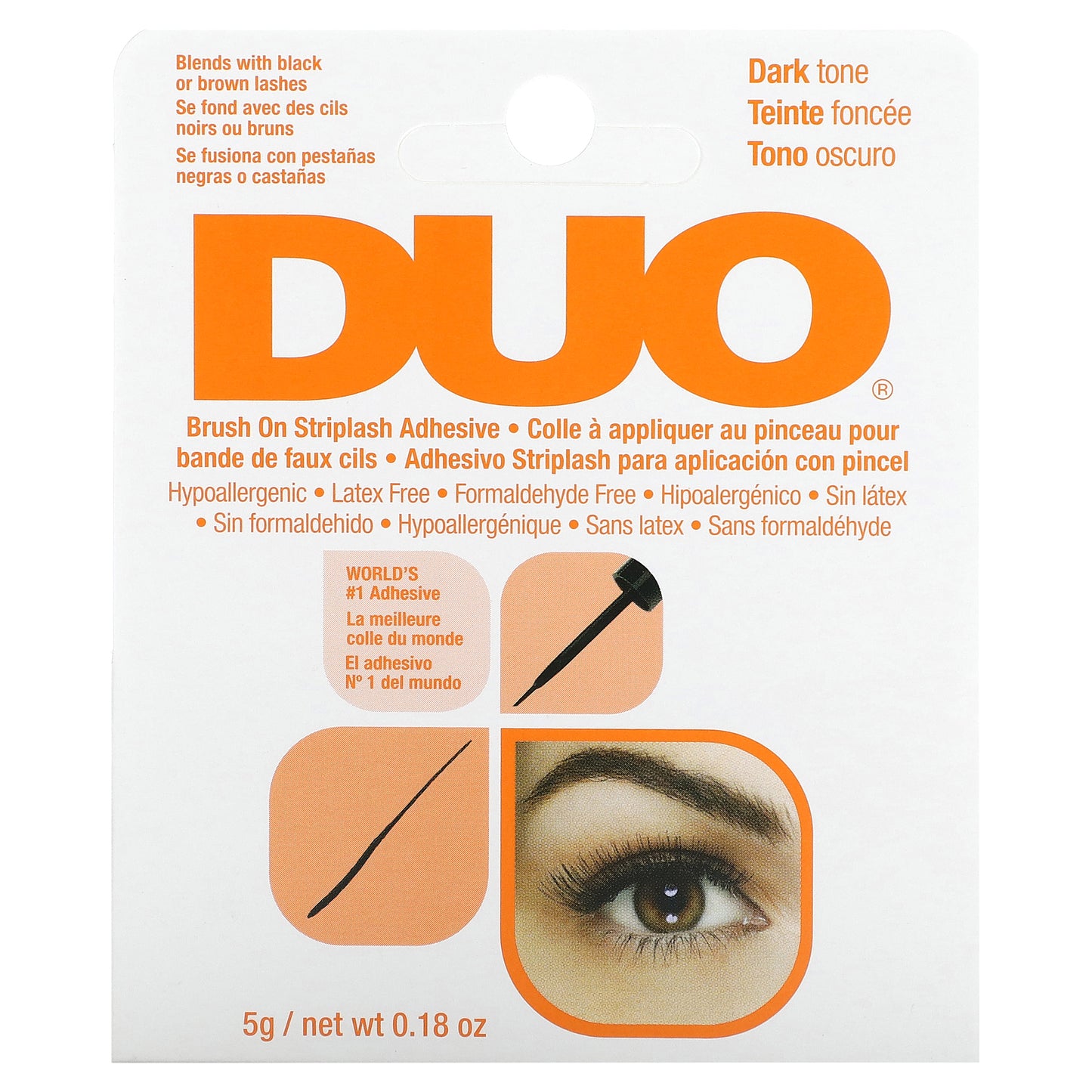 DUO, Brush On Striplash Adhesive, Dark Tone, 0.18 oz (5 g)