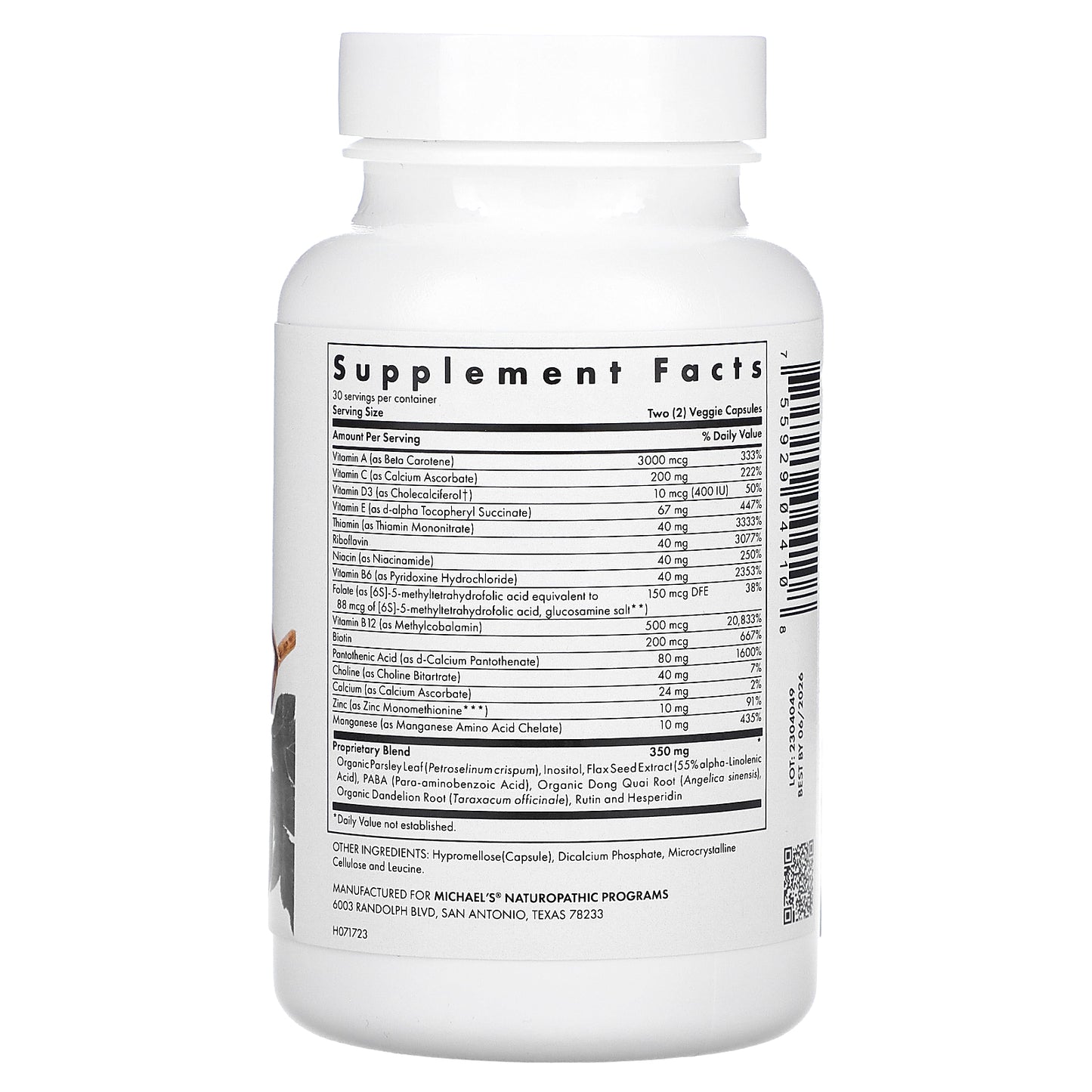 Michael's Health, Teen Girls Multivitamin, 60  Vegetarian Capsules