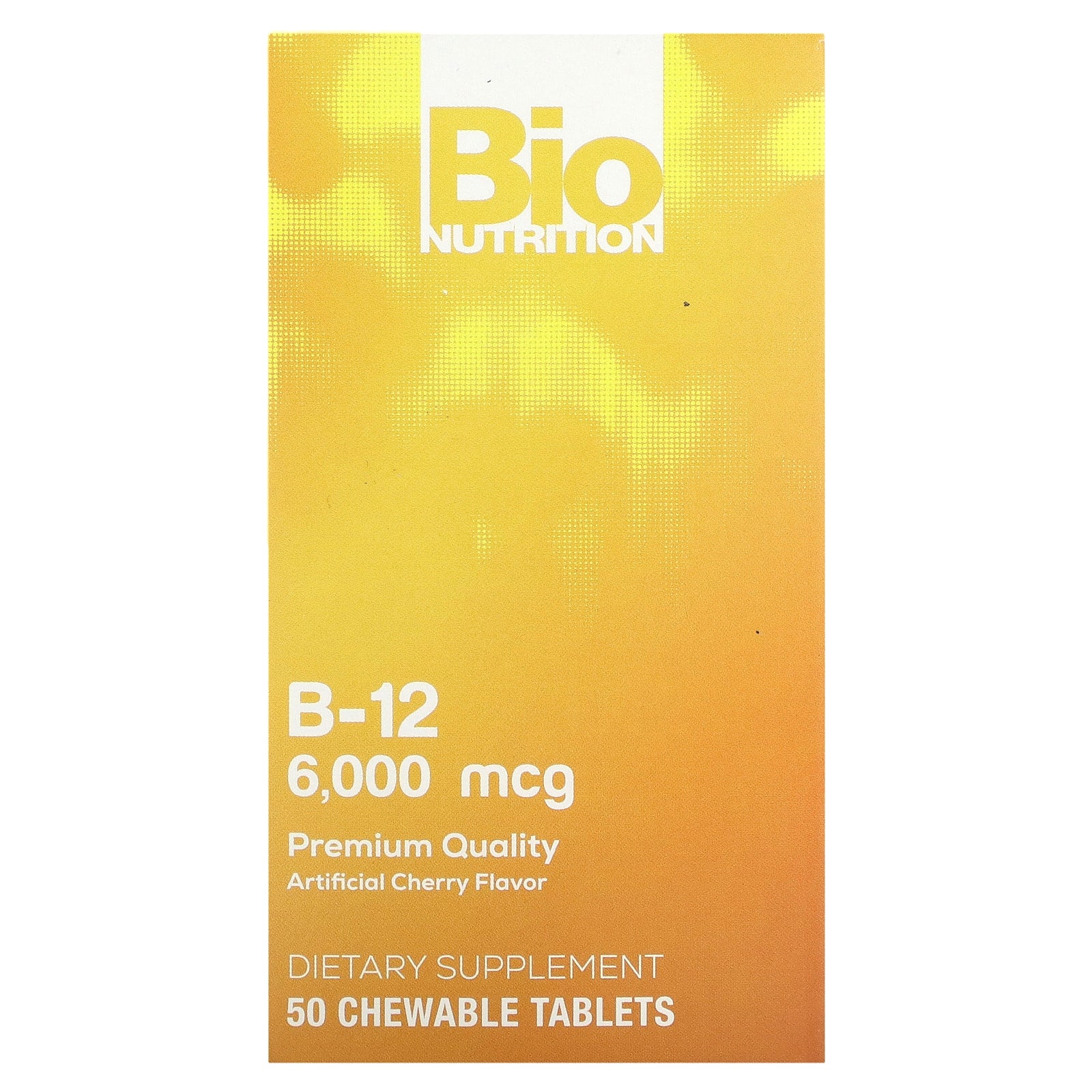 Bio Nutrition, Vitamin B-12, Cherry, 6,000 mcg, 50 Chewable Tablets