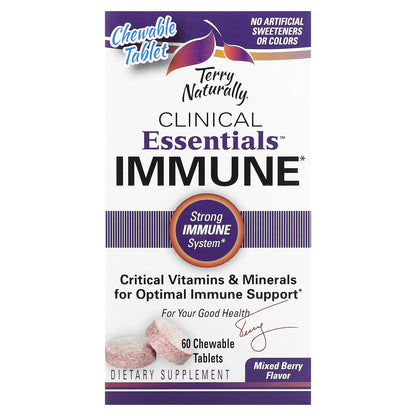 Terry Naturally, Clinical Essentials Immune, Mixed Berry, 60 Chewable Tablets