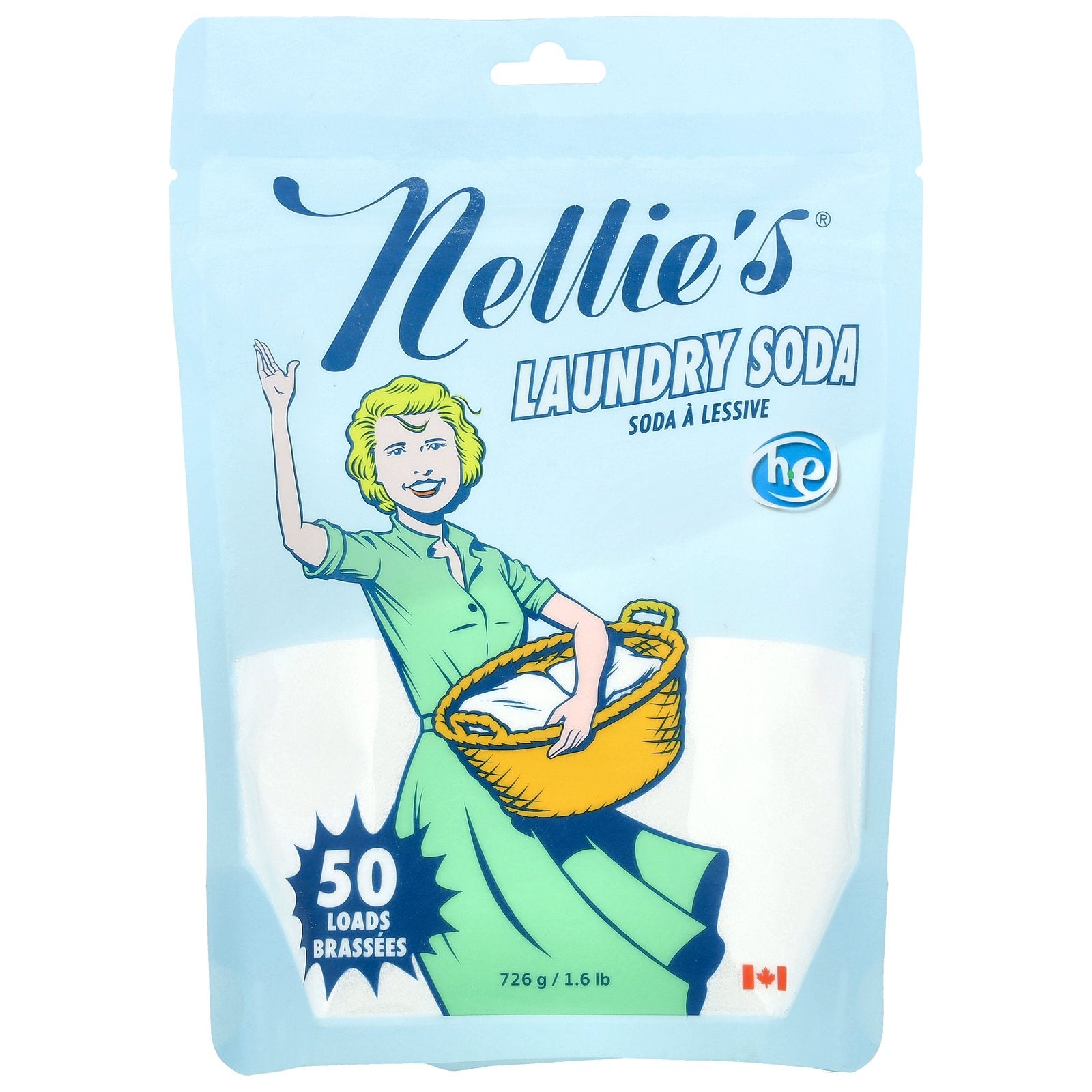 Nellie's, Laundry Soda, Fragrance Free, 50 Loads, 1.6 lb (726 g)